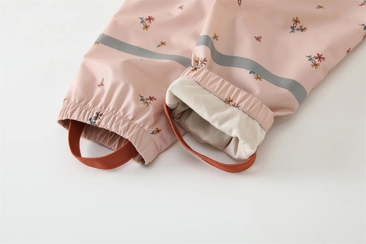 HONEYKING Children's Clothing Sets Raincoat Suit Baby Waterproof Overalls Pants Girls Jumpsuit For Kids Jacket And Trousers Set.