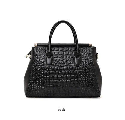 Aidrani Genuine leather women's handbag, fashion crocodile pattern design, high-end luxury cowhide bag large capacity.