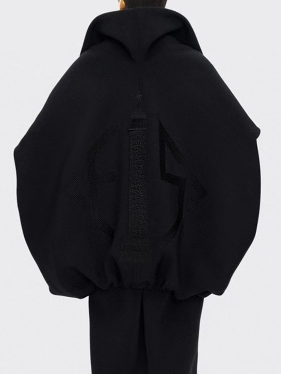 TWOTWINSTYLE Solid Loose Spliced Zipper Fashion Jackets for Women Lapel Long Sleeves Patchwork Lace Up Casual Jacket Female New.