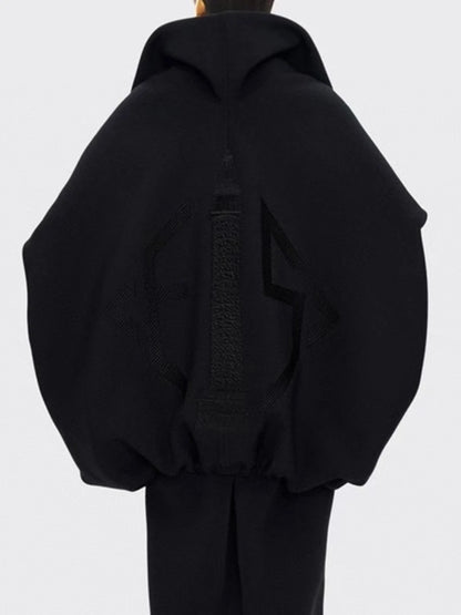 TWOTWINSTYLE Solid Loose Spliced Zipper Fashion Jackets for Women Lapel Long Sleeves Patchwork Lace Up Casual Jacket Female New.