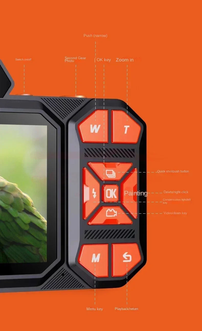 48M HD Digital Cameras 2.8 Inch IPS Screen Instant Photo Camera 18X Zoom Dual Lens Portable Child Camera Photographic Camcorder.