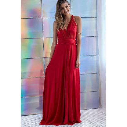 Sexy Frauen Multi way Wrap Cabrio Boho Maxi Club rotes Kleid Verband langes Kleid Party Brautjungfern Unendlichkeit Robe Longue Femme