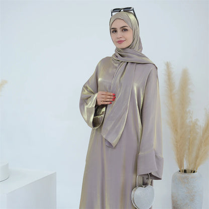 Eid Modest Satin Khimar Abaya Dubai Luxury 2024 Muslim Islam Arabic Abayas For Women Kaftan Hijab Dress Robe Femme Musulmane.