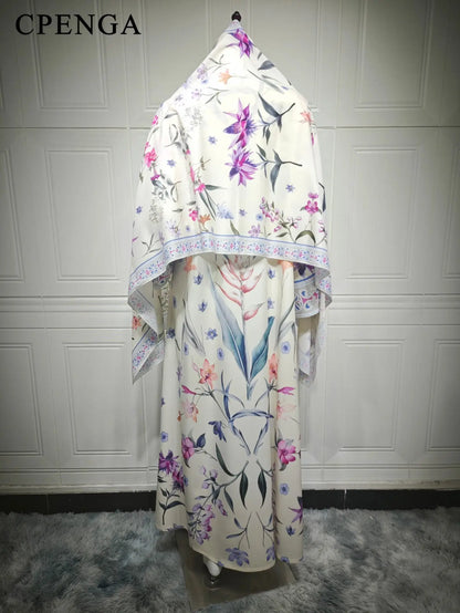 2025, Sommer-Strickjacke mit arabischem Blumenmuster für muslimische Frauen, elegante Dubai-Hijab-Abaya mit innerem islamischem Urlaubsoutfit, neues Türkei-Kleid.