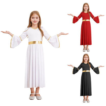 Kinder Mädchen Engel Kostüm Weiß Griechischer Gott Robe Halloween Cosplay Kleid Rollenspiel Karneval Performance Kleid mit Flügeln Dress Up