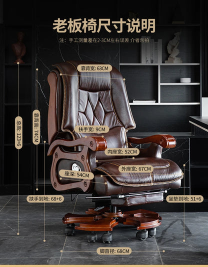 Business Leder Büro Computer Stuhl Liege Verstellbare Rückenlehne Executive Rotierenden Stuhl Massage Computer Büro Möbel