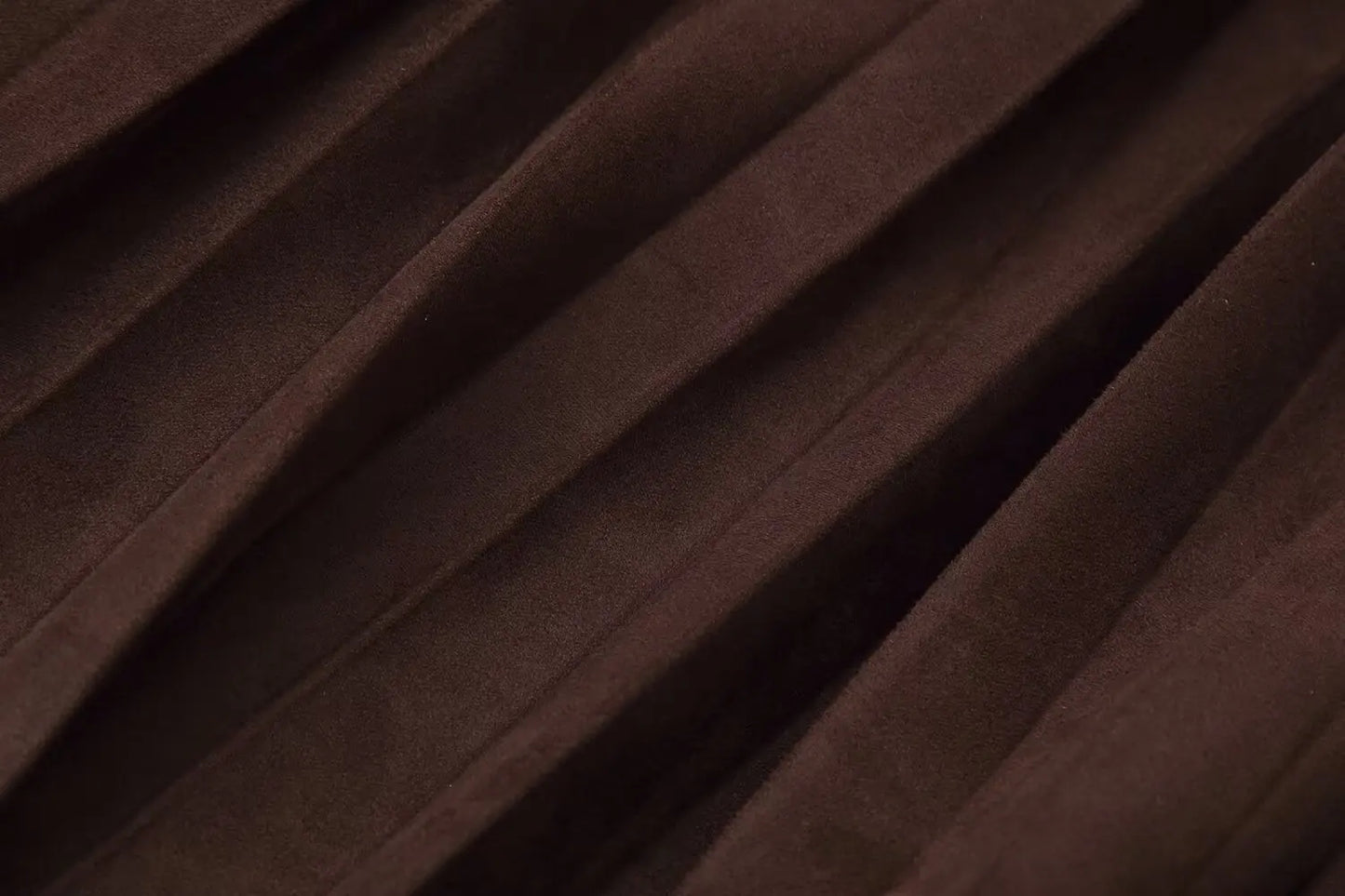 European and American style autumn new fashion trend casual simple women's matching belt suede effect pleated midi skirt.