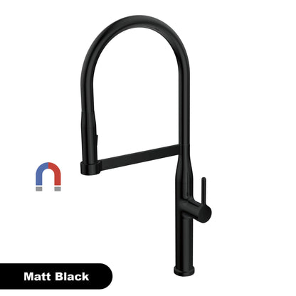 Luxury Brushed Gold Brass Pull Out Kitchen Faucet with Ceramic Cartridge Hot Cold Water Sink Tap Modern High End Sprayer Durable