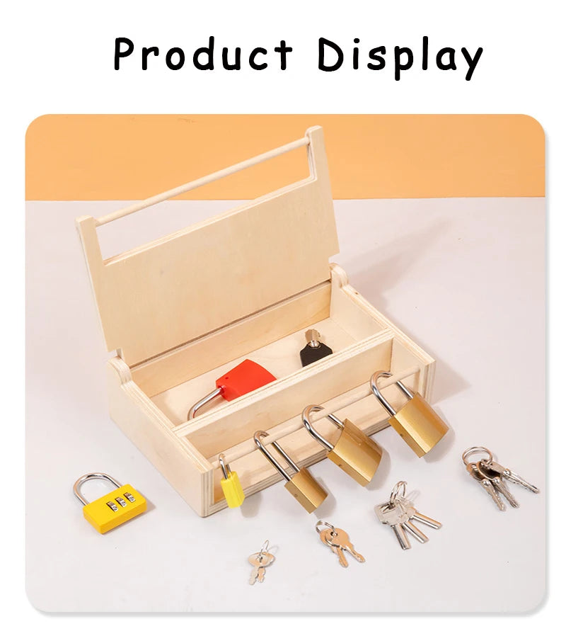 Montessori Unlocking Toys Learning Locks With Keys Children Educational Game Fine Motor Training Sensory Materials Teaching Aids.