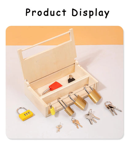 Montessori Unlocking Toys Learning Locks With Keys Children Educational Game Fine Motor Training Sensory Materials Teaching Aids.