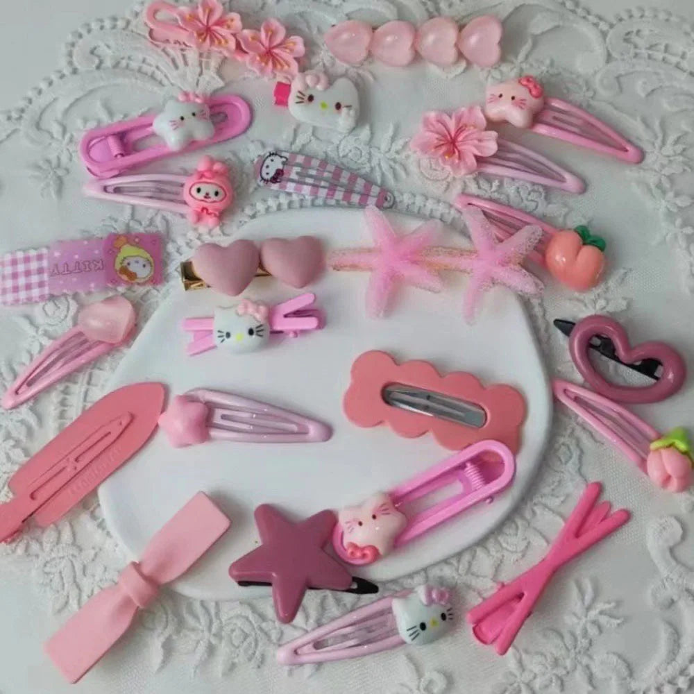 10-50pcs Y2K Hair Clips Set Cute Pink hair accessories Seamless Edge Clip Women Girl Sweet Beauty Hairpin trendy hair clips.
