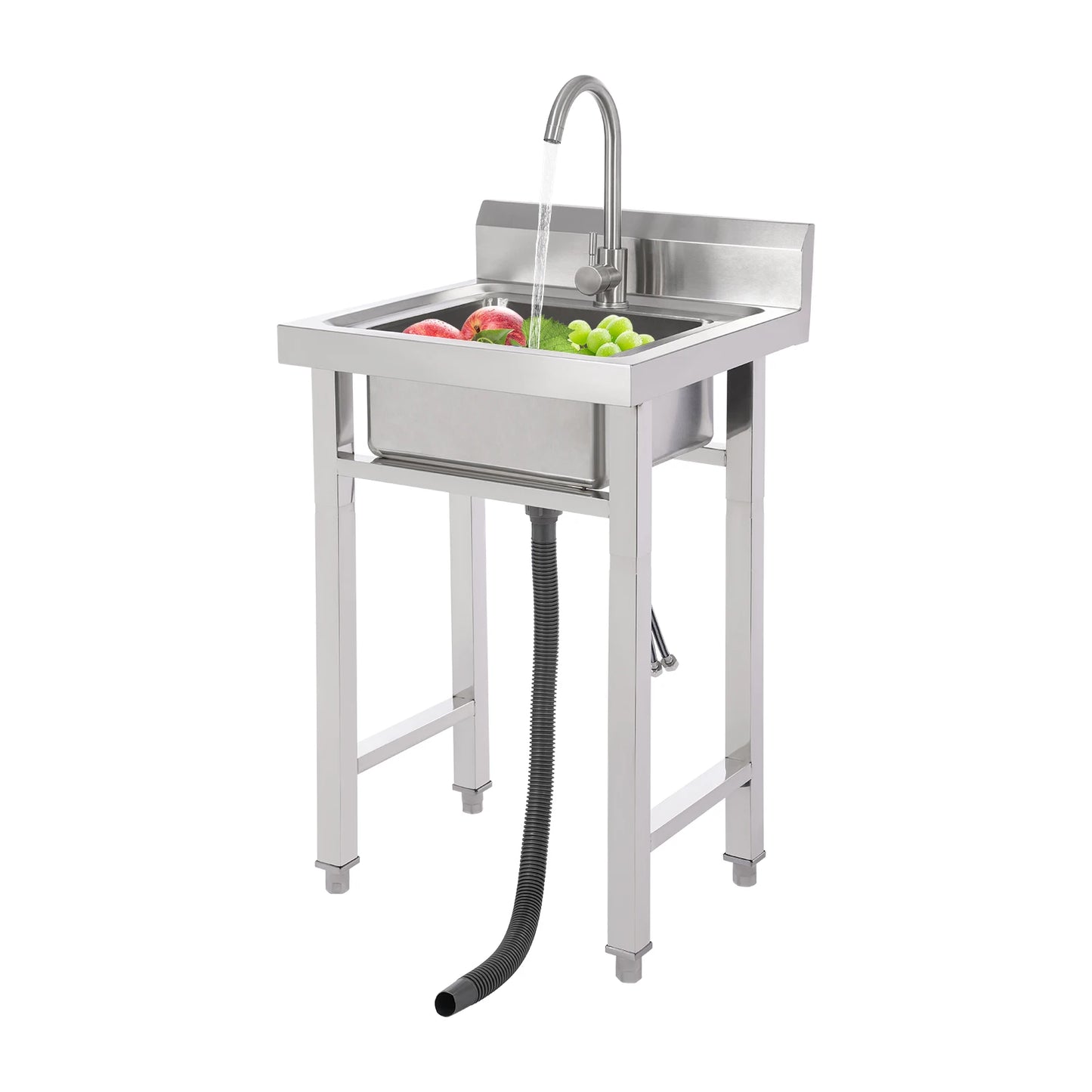 Moderne kommerzielle Spüle 201 Edelstahlspüle für Küchencafés, Bars, freistehende kommerzielle Spüle 360 °   Drehung stabil und sicher