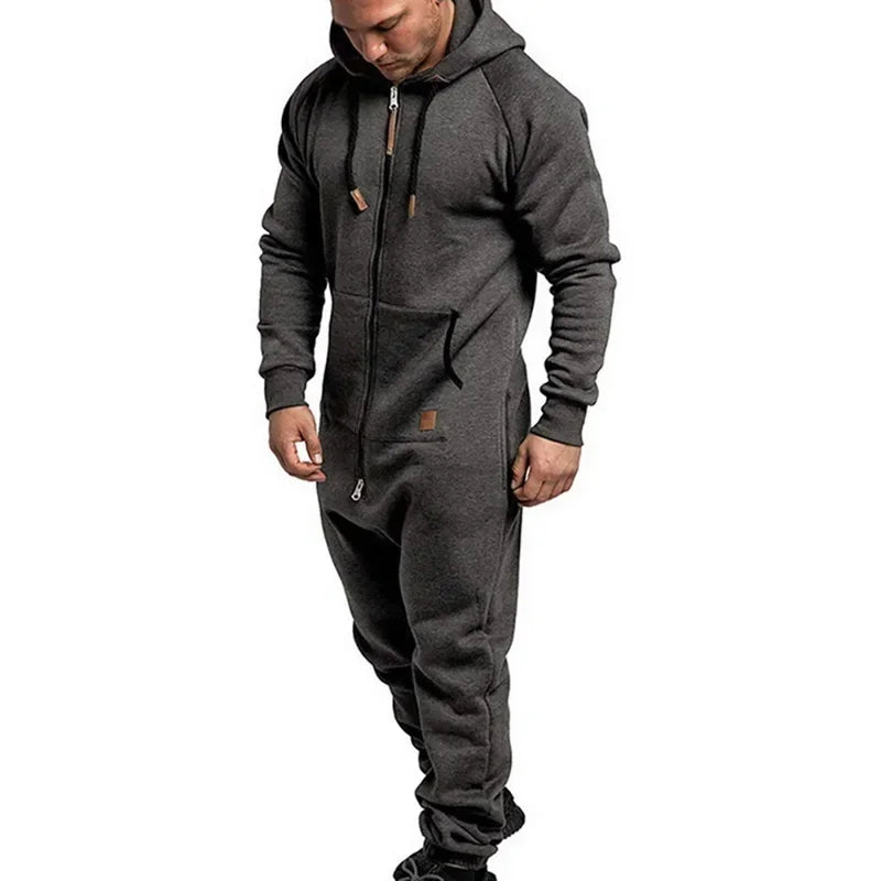 New Custom 3D Full Design Jumpsuit Pajamas Long-sleeved sports pants solid color splicing casual sweater men's zipper hoodie.