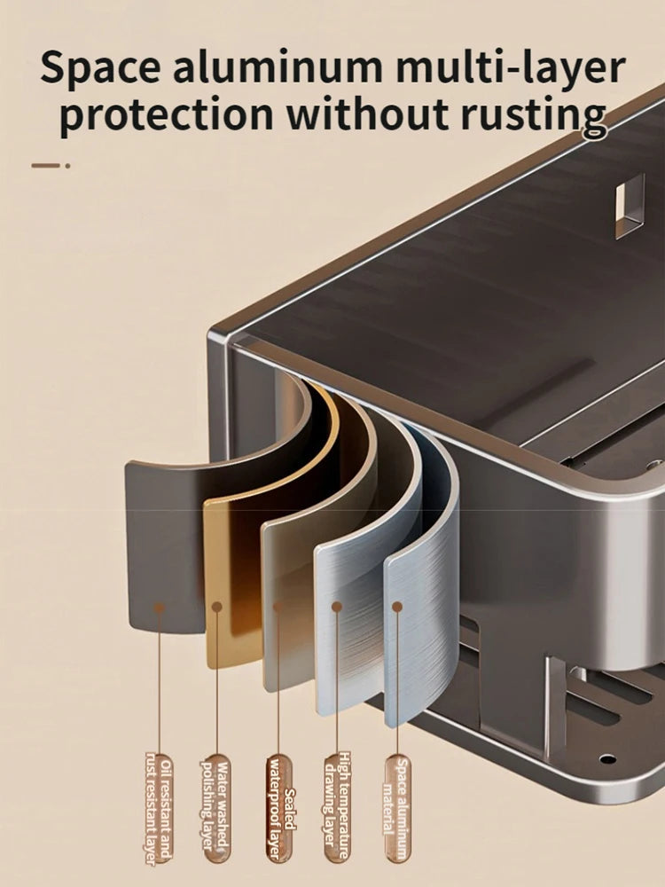 Bad Regal Regale Wand Shampoo Lagerung Rack Für Küche Halter Platz Aluminium Bad Organizer Zubehör