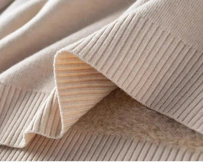 Men‘s Thermal Fleece High-neck Sweater Winter Turn-down Collar Fleece-lined Knitted Pullover Casual Keep Warm Thick Bottom Tops.