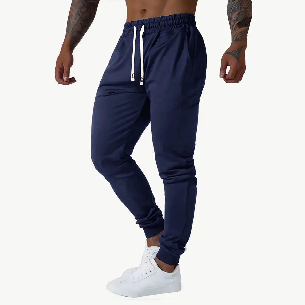 Men's ankle binding jogging pants, elastic casual sports pants, suitable for outdoor cycling, fitness, running, and hiking.