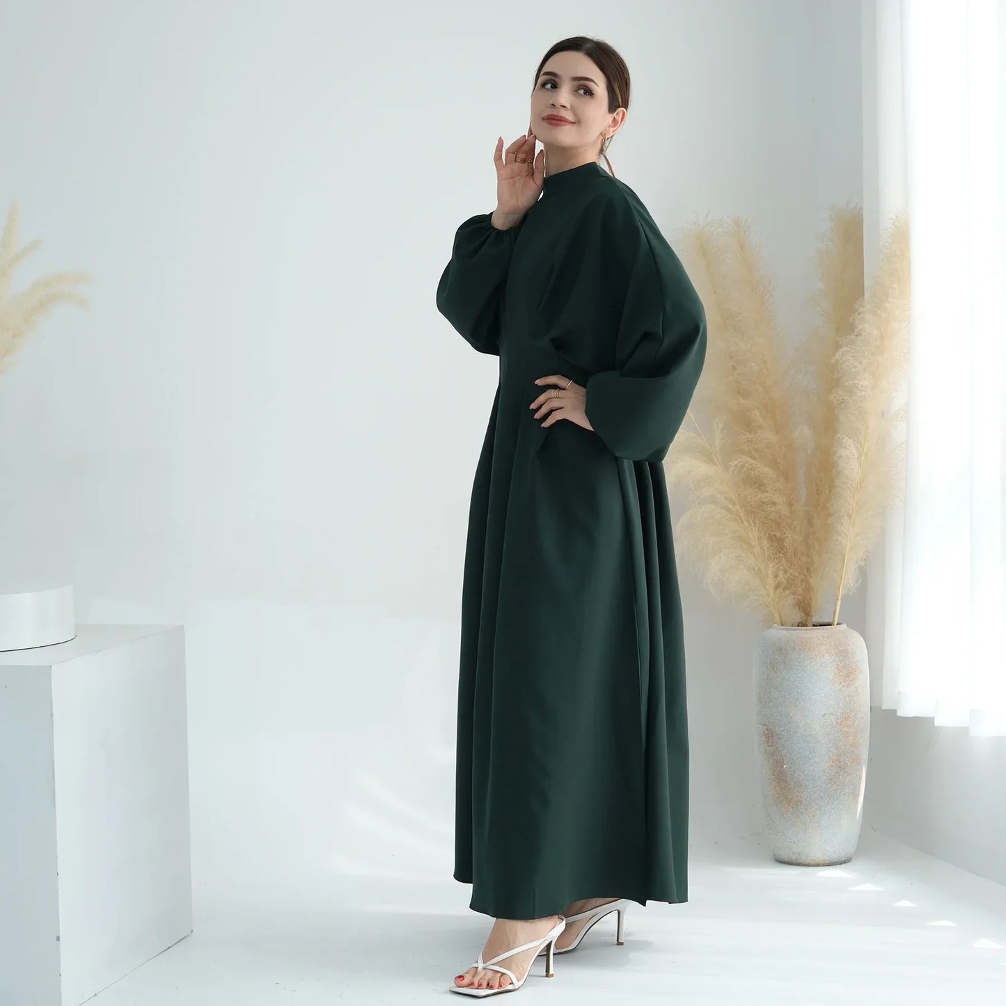 Elegant Muslim Dress Ramadan Pleated Abaya for Women Slim Waist Long Dress Islamic Clothing Muslim Eid Party Dresses Hijab Robe