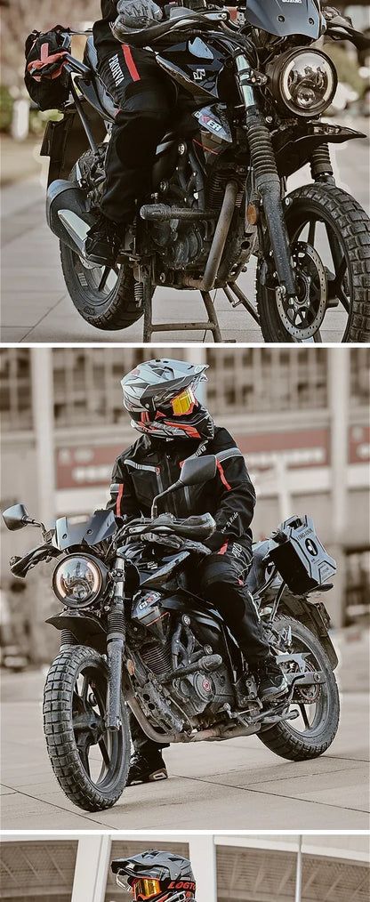 HVA Waterproof Motorcycle Jacket Men's Racing Suit Removable Liner Warm Autumn and Winter Motorcycle Jacket Suit Anti-fall Suit.