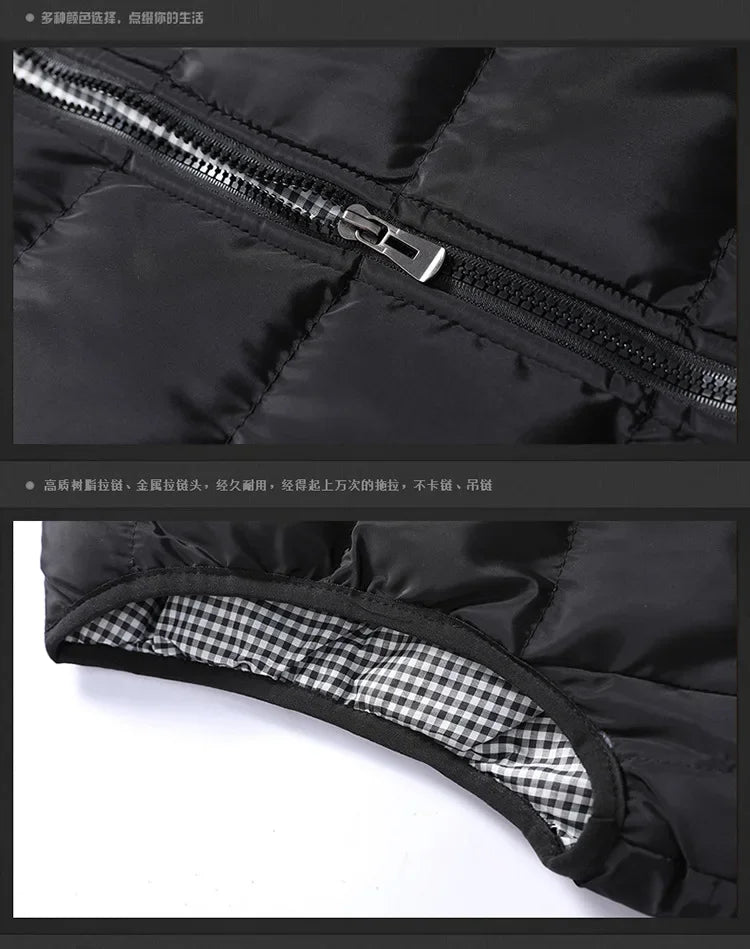 Men's Embroidery Brand High Quality Warm Vest Vest, Autumn and Winter Luxury Fashion Brand, Sleeveless Outdoor Windproof Jacket.