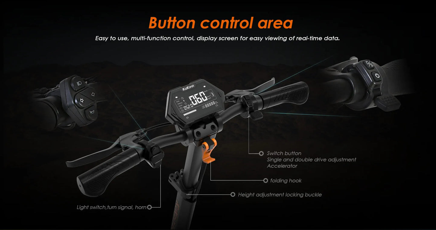 KuKirin G2 Master Electric Scooter 1000W*2 Dual Motor 52V 20.8Ah 60km/h Max Speed Front&Rear Disc Brake Hydraulic Shock Absorber.