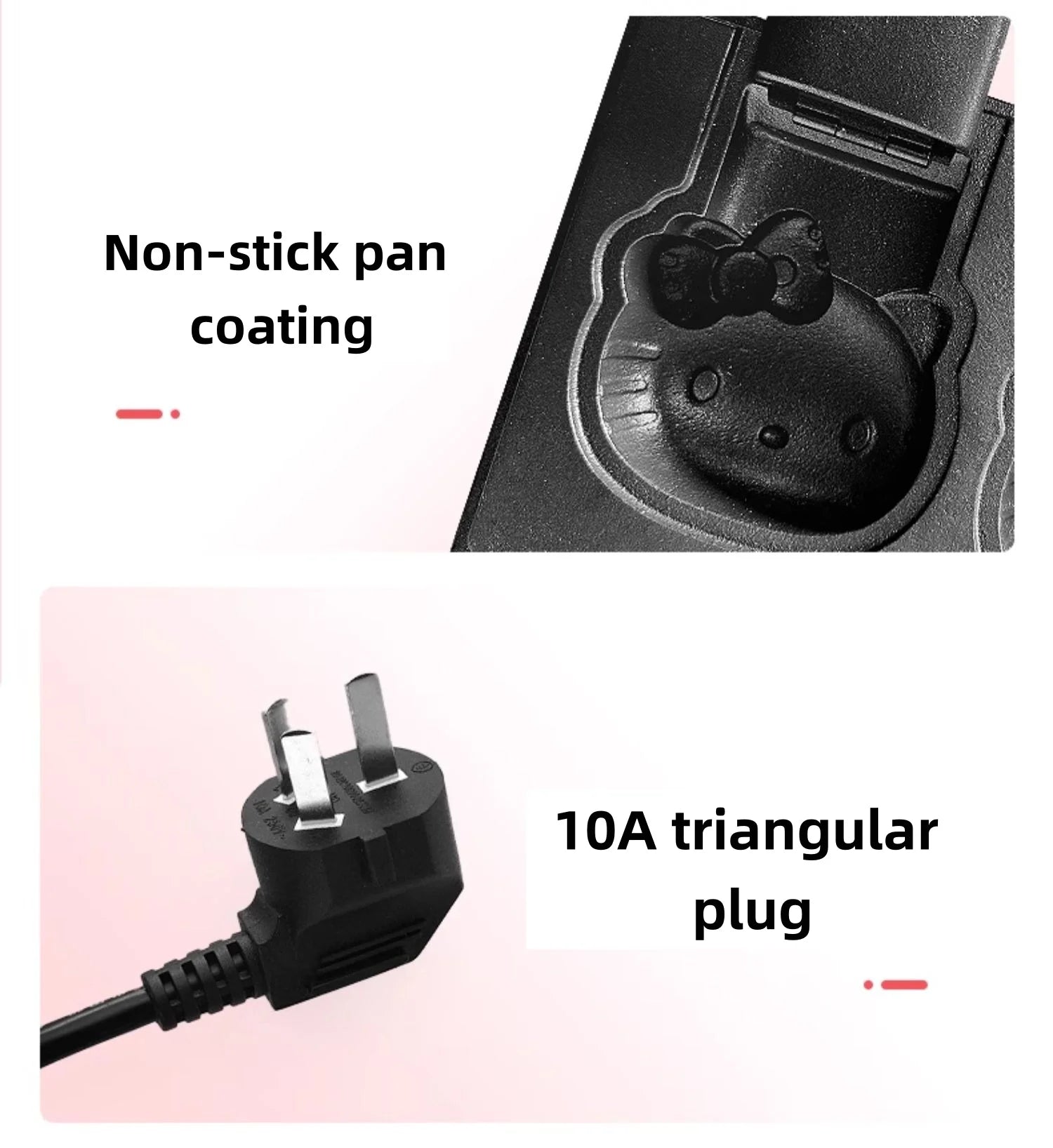 High Cost-Performance Electric Heating Waffle Making Machine Kitty Shaped Non-Stick Snack Cake Machine Open Mouth Waffle Maker.