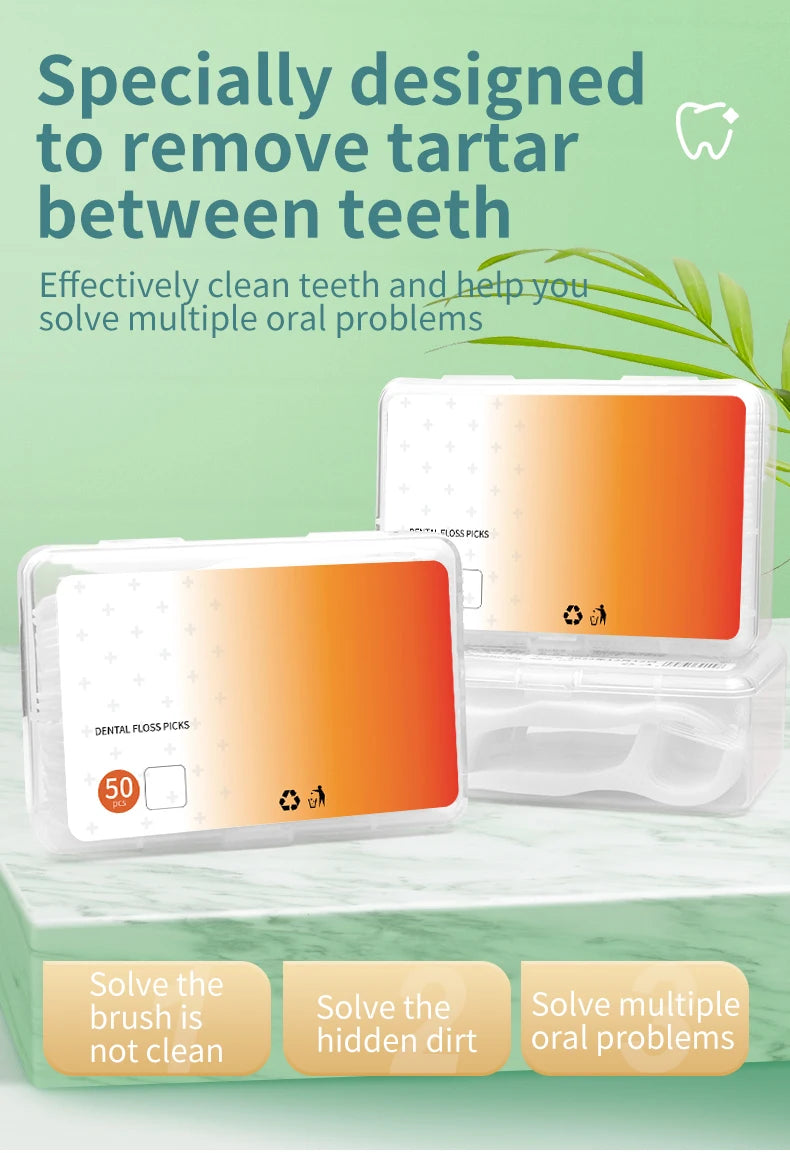500/250/50PCS - Smooth Floss Rod - Cleaning interdental gaps and oral care.