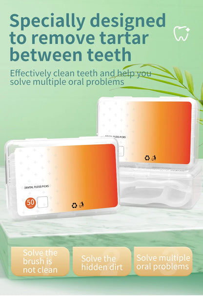 500/250/50PCS - Smooth Floss Rod - Cleaning interdental gaps and oral care.