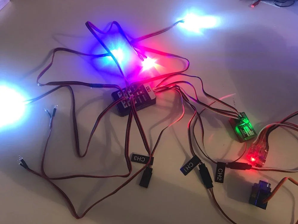 RC 12 LED Lighting Simulation Flash Light Controllable dual flashing lights Kit for 1/10 RC cars Tamiya HSP HPI RC4WD Traxxas.