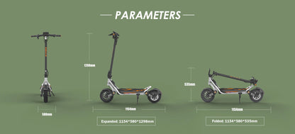 Kukirin A1 Adult Electric Scooter 800W Motor 48V 13Ah Battery Foldable Electric Scooter 10 Inch Vacuum Tires Electric Scooter