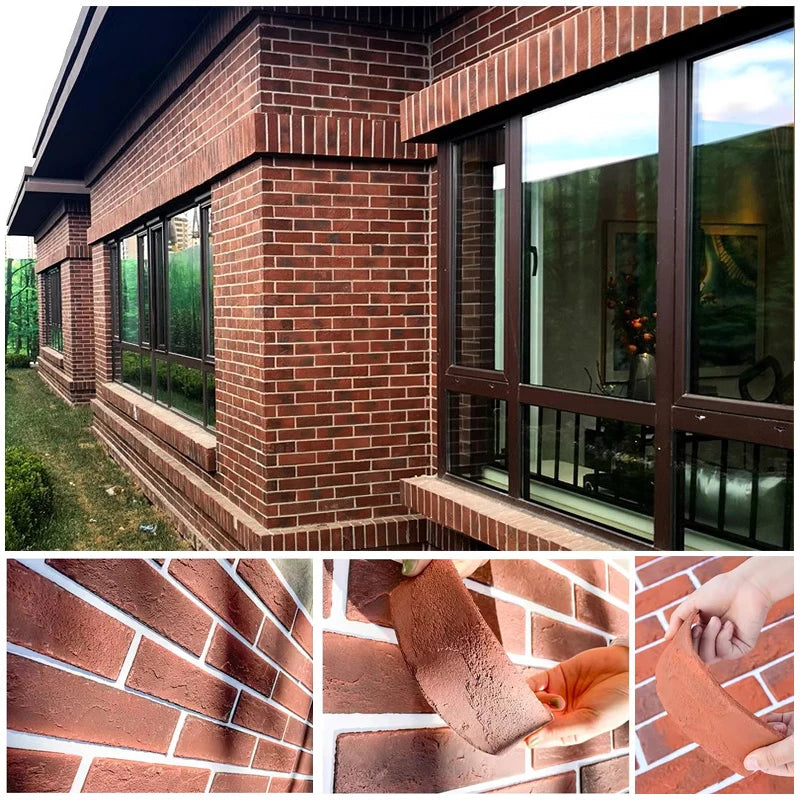 3D brick wall sticker tile 3D wall decor waterproof stone tile ceramic mosaic TV background wall bedroom kitchen home wall decor