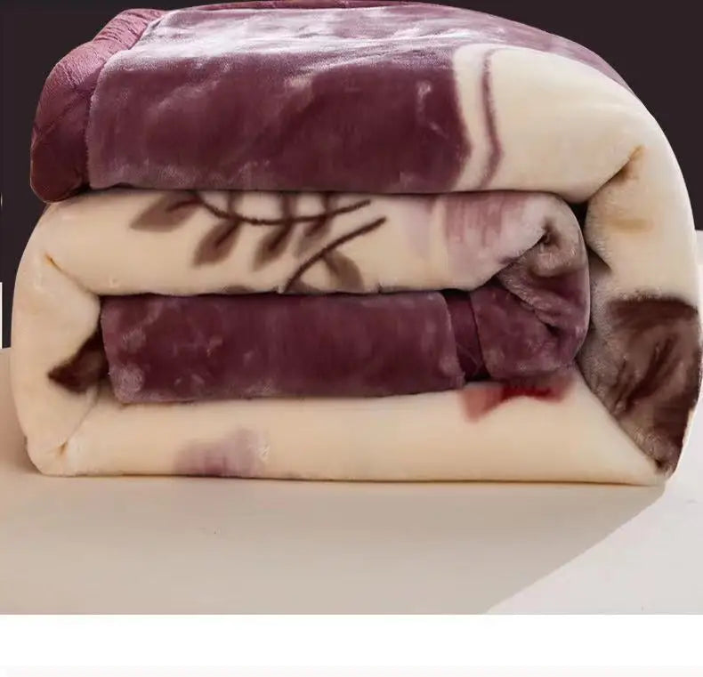 2025 new printed double-layer thickened Raschel  - et single double autumn and winter warm  - et cloud mink  - et.