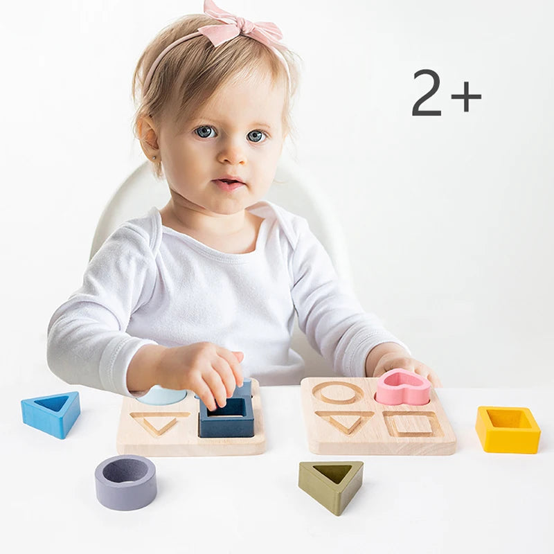 Montessori Baby Puzzles Silicone Toys Geometric Shape Jigsaw Board Matching Games Educational Learning Toys Food Grade Silicone.