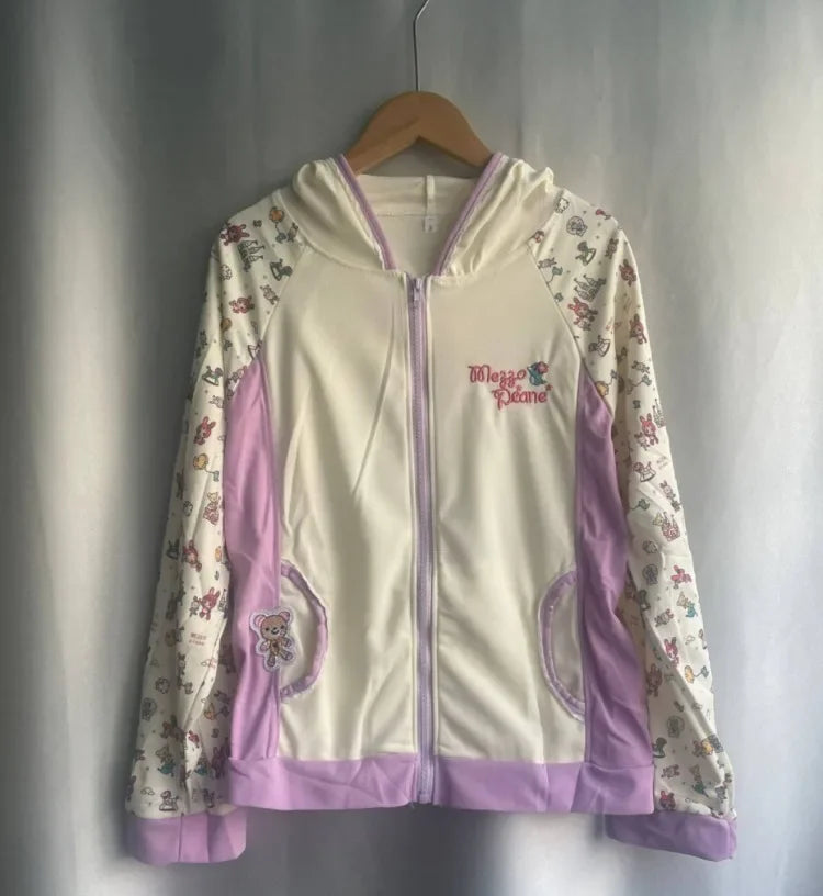 Japanese Kawaii Print Hooded Coats Women Sweatshirts Harajuku Printed Jacket Aesthetic Grunge Blouse Subculture Cute Y2k Tops.