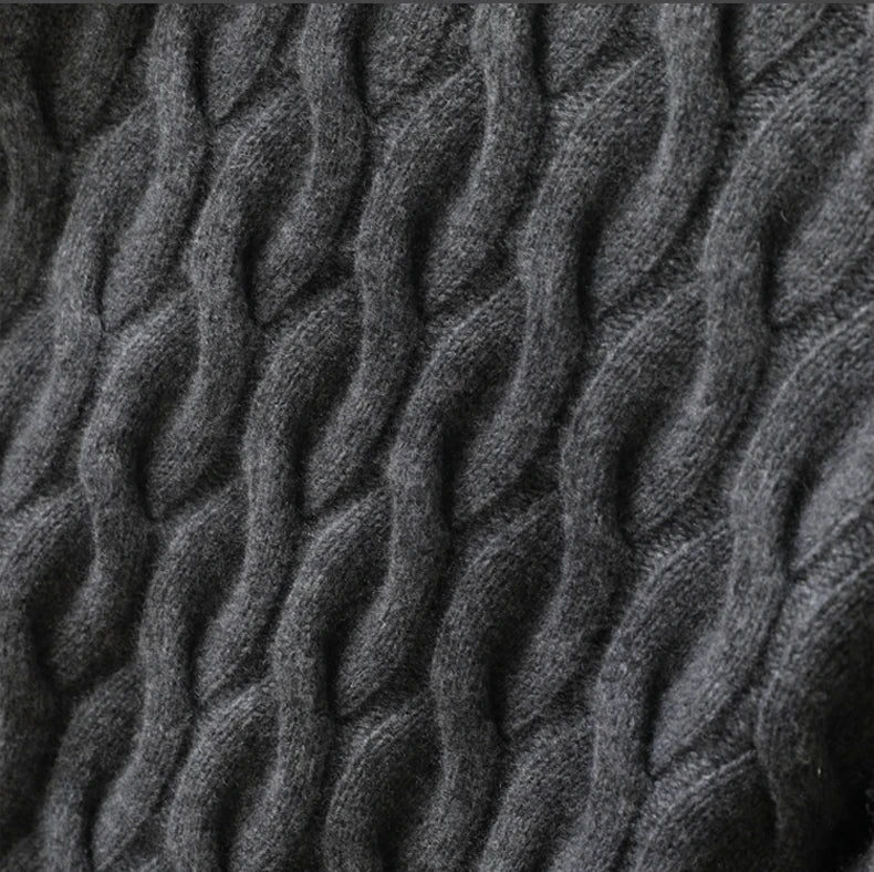 Autumn Winter Thickened Cashmere Sweater 100% Merino Wool Men's Top O-Neck Twisted Pullover Knitted Loose Long Sleeve Sweater.