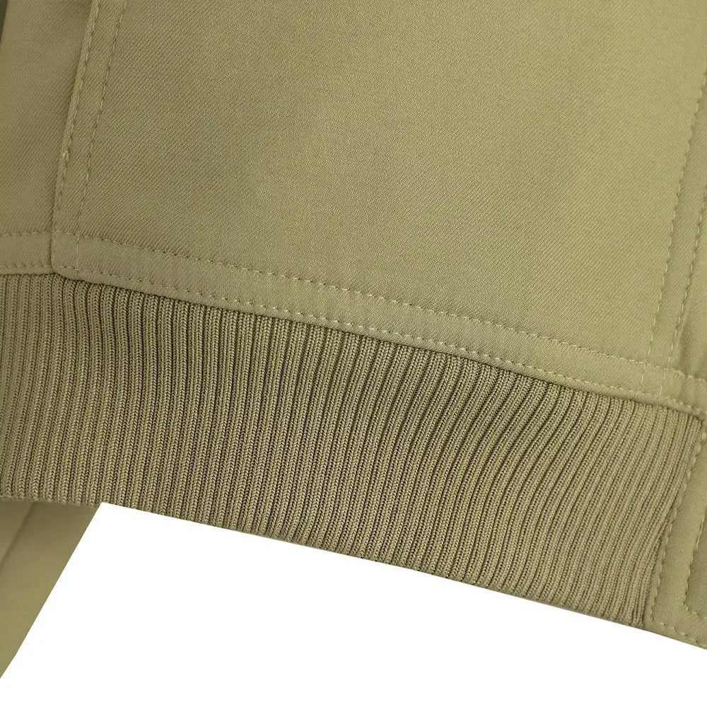 Women Fashion With Pockets Bomber Jacket Coats Vintage Long Sleeve Front Button Casual Female Outerwear Chic Tops.