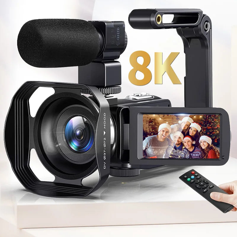 8K HD Video Camera 3 Inch LCD Touch Screen 18x Digital Zoom Camera Recorder Ultra HD WIFI Portable Recording Camcorder.