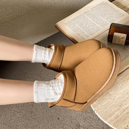 New Women Winter Ultra Mini Boots Designer Australian Platform Leather Warm Ankle Fur Booties Luxury Snow Boots.