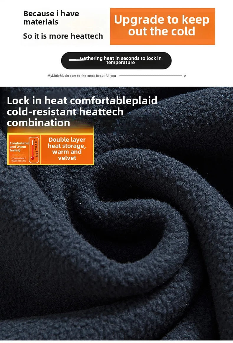 Outdoor Ski Fleece Jacket Men's Autumn And Winter Brand Thick Very Cold Plush Lapel Coat Casual Snow Windproof Sweatshirt Jacket.