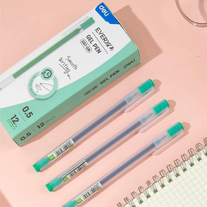 Deli 12 Teile/satz Gel Stift Schule Stifte Set Stift 0,5 MM Farbe Tinte Schreibwaren Student LieferungenWasser-basierte Stift Schreiben malerei Werkzeuge