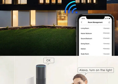Tuya WiFi Smart Licht Schalter UNS Standard Arbeit Mit Alexa Google Home Wand Touch Schalter 110 V 220 V RF433Mhz Fernbedienung 1 2 3 4 Gang.