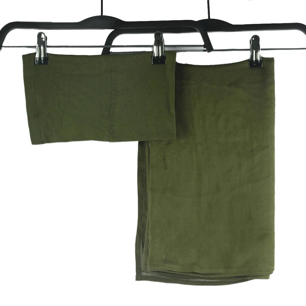 2pcs Set Modal Hijabs with Underscarf Caps Rayon Cotton Shawls for Women Plain Scarf Big Size Headscarf Islamic Turban Headband