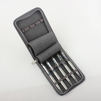 10/24/48 Slots Fountain Pen Case Pencil Case Pouch Bag Canvas Case Black, Gray.