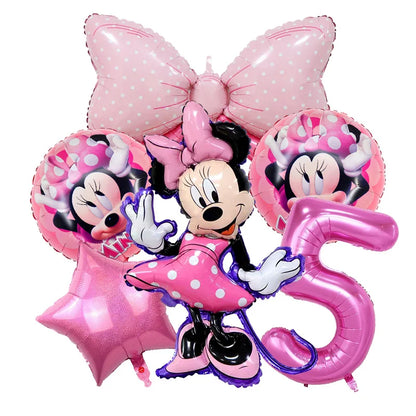 Disney Minnie Mouse Birthday Party Decoration Pink Minnie Paper Cups Plates Napkin Tablecloth Tableware Balloosn Baby Shower Kid