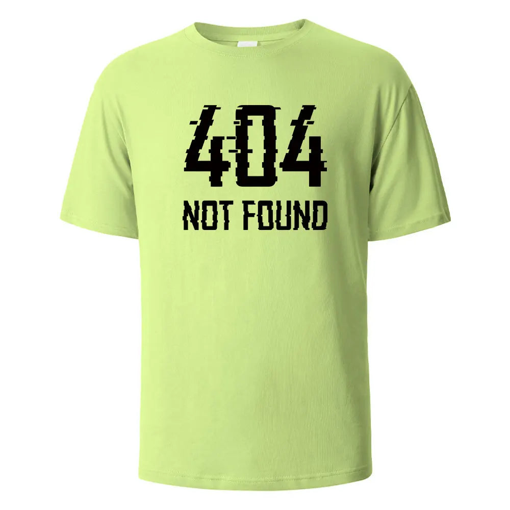 404Not Found Print T-Shirt Summer Tees For Men Women 100% Cotton O-neck Oversize Casual Short sleeved Tops.