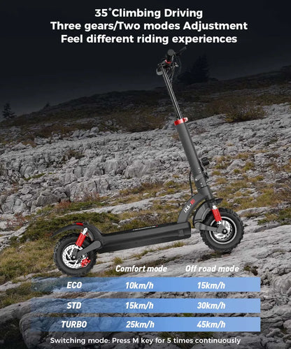 iScooter iX5Plus Foldable Adult Electric Scooter E-Scooter, 45KM/H Electric Kick Scooter, 1000W Skateboards 48V 17.5Ah Kickboard.