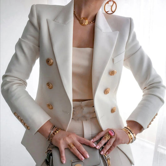 Casual Drehen Unten Kragen Langarm Anzug Oberbekleidung Büro Dame Frühling Herbst Mode Elegante Solide Blazer Mäntel Für Frauen 2023