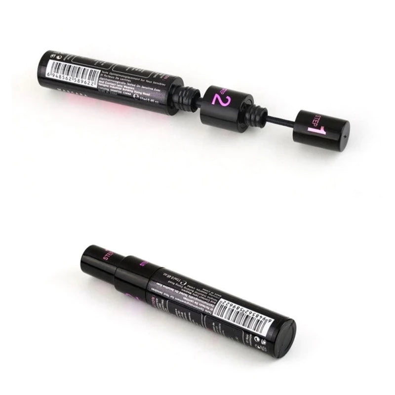 Make up 2in1 Double Purpose Mascara Waterproof and Sweatproof Curling Brushes Makeup Eye Fiber Mascara Eyelash Eyelashes Black.