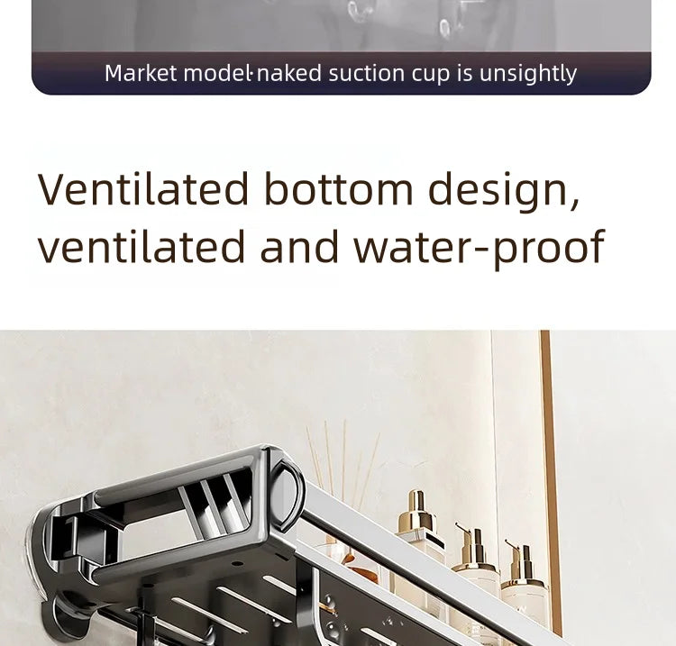 Versteckter Aufbewahrungsregal mit Saugnapf, Aufbewahrungskorb für Badezimmer und Toilette, lochfreie Wandaufbewahrung für Toilettenspüle