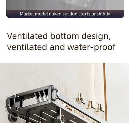 Versteckter Aufbewahrungsregal mit Saugnapf, Aufbewahrungskorb für Badezimmer und Toilette, lochfreie Wandaufbewahrung für Toilettenspüle
