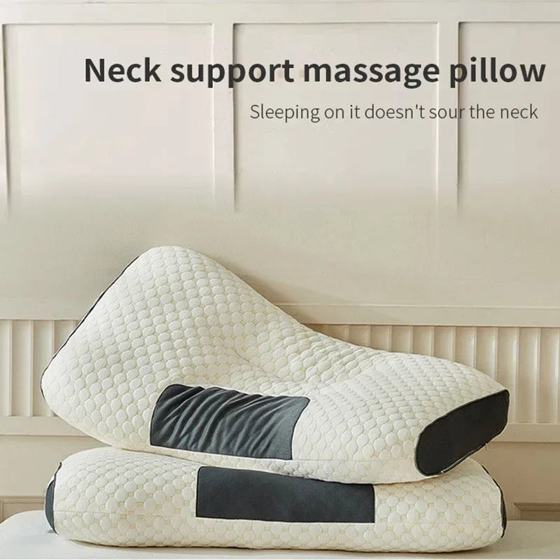 New Neck Pillow Help Sleep And Protect The Neck Cervical Orthopedic Soybean Fiber Massage Household SPA Pillow For Sleeping.